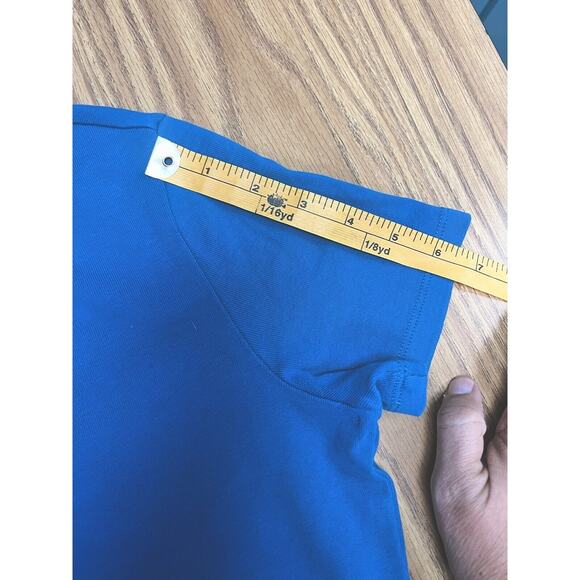 Lands' End XS X small Women's Cotton Crewneck T-Shirt Turquoise Blue Collar - Picture 5 of 7